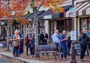 people on sidewalk